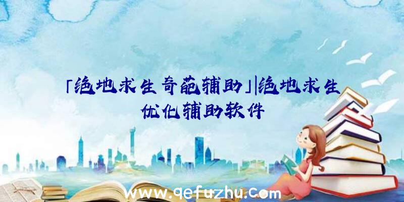 「绝地求生奇葩辅助」|绝地求生优化辅助软件